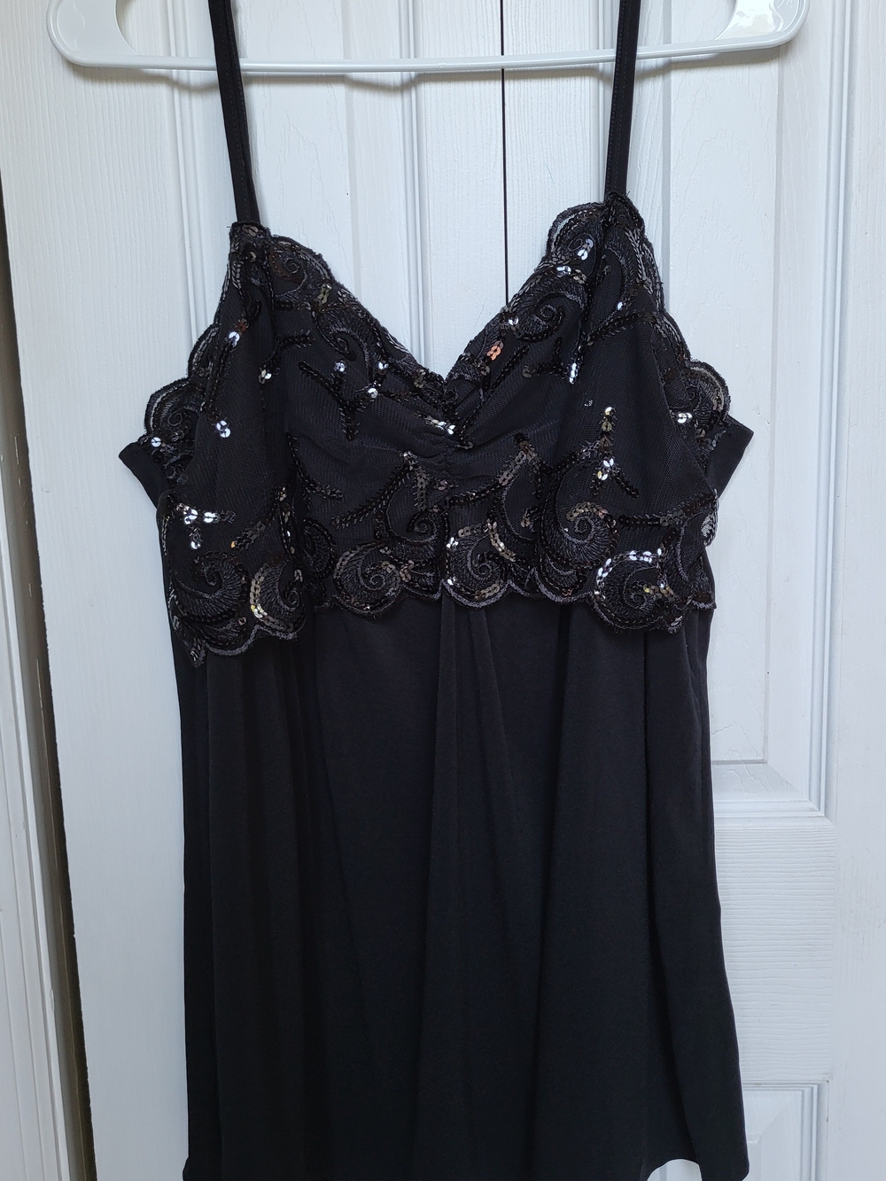 Lane Bryant Black Sequin Camisole Top Formal Dressy